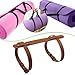 KavandirJP Yoga Mat Strap Adjustable Carrier PU Shoulder Belt Multipurpose Bedroll Blanket Holder Portable Organizer Suitable for Outdoor Training Home Exercise, Light Brown