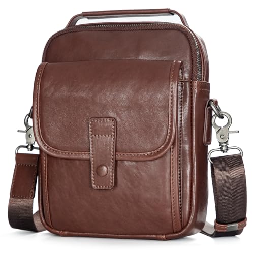 Image of Augus Genuine Leather Small Messenger Bag Crossbody