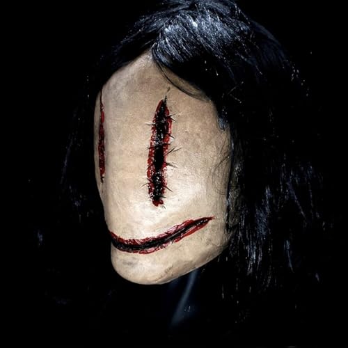 Homgaty HOMGATYPTGA126 Creepy Halloween Mask With Hair, Horror Devil Mask Natural Latex Stitching Female Men Ghost Mask thumb #7