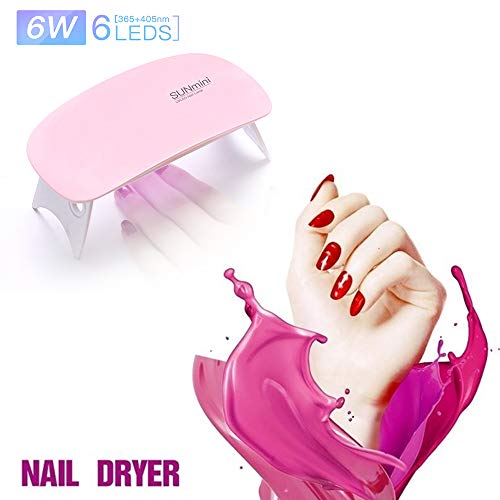 XWU Lâmpada de unha LED, 6W LED lâmpada de cura de secador de unhas com 30S Timer USB portátil secad