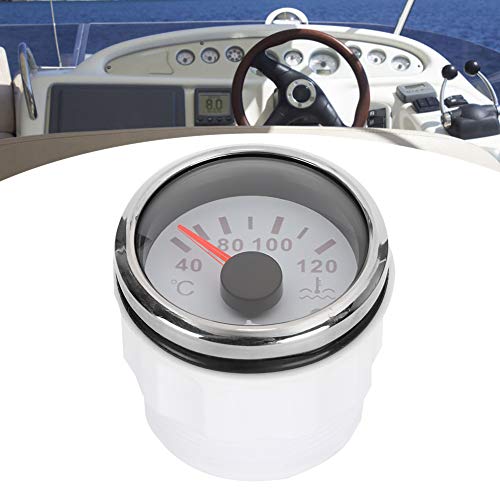 Yctze Jauge de Température de L'eau de Refroidissement Instrument Automatique Marin de Remplacement Adapté pour Capteur de Voiture et Bateaux EU pour Jauge Temperature eau 24v kus(Cadran blanc)