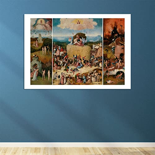 Poster encadré Hieronymus Bosch De hooiwagen déco petit mur