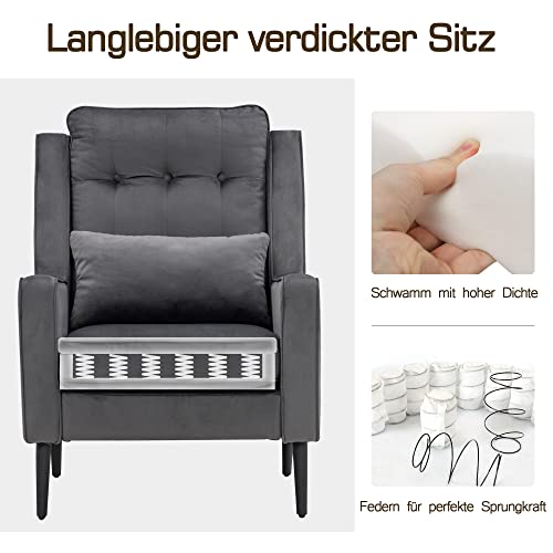 Relaxsessel mit Hocker von M Mcombo in Samt-Design für Wohnzimmer