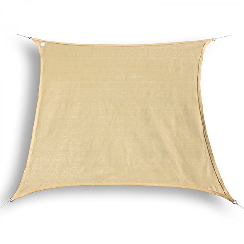 bonsport Marken Sonnensegel Sonnenschutz Quadrat quadratisch 7x7 m Sand
