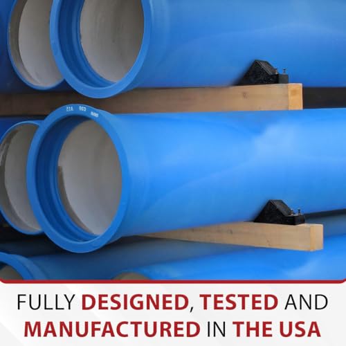 Image of USA Made Plastic Pipe Chocks with Nails - 5 inch Size - Durable, 100% Recycled Plastic - Ideal for Securing Pipes, Heavy Duty, Eco-Friendly, Long-Lasting, Construction (10)