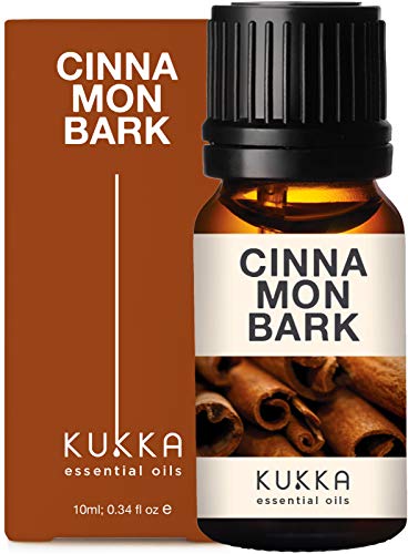Kukka Cinnamon Bark Essential Oil for Pain Relief - Natural Cinnamon Bark Oil for Health - 100 Pure Therapeutic Grade Essential Oils for Aromatherapy - 10ml