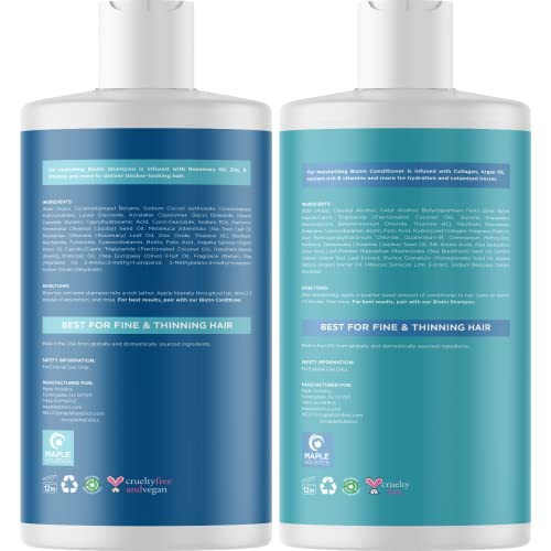 Volumizing Biotin Shampoo And Conditioner Set - Sulfate Free Shampoo And Conditioner For Dry Damaged Hair And Scalp Care - Volumizing Shampoo For Thinning Hair With Jojoba And Argan Oil For Hair Care #TOP1