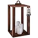 KOTARBAU® Holzlaterne Braun 20 x 20 x 34,5 cm Gartenlaterne Holz Laterne draußen & drinnen Laterne Wohnzimmer für Blumen und Kerzen Laternen Hochzeit