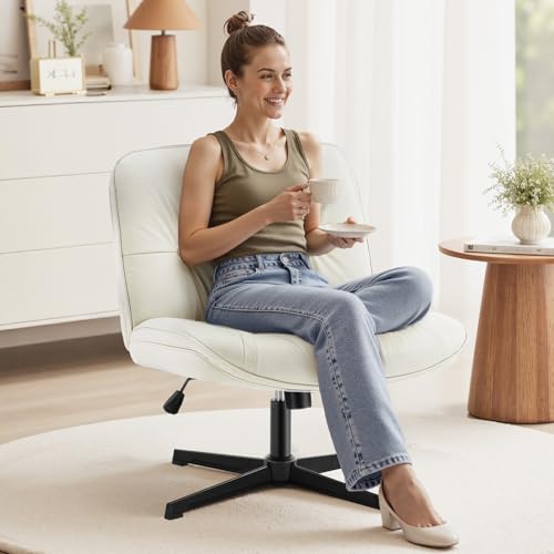 OLIXIS Criss Cross Chair Without Wheels, Cross Legged Office...