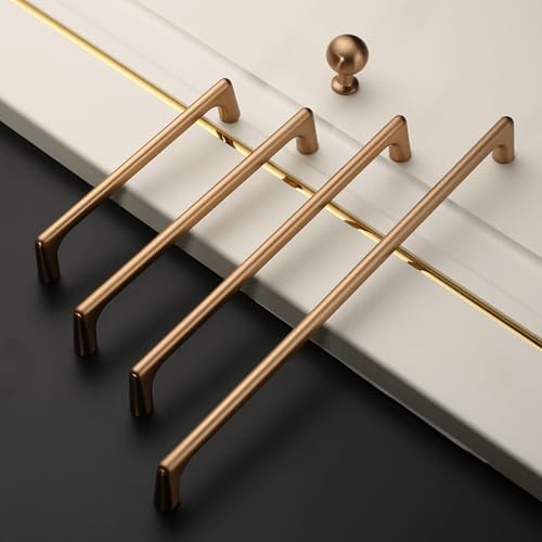 Image of 9BUILD 10 Pack Champagne Bronze Cabinet Pulls 7.5 Inch Kitchen Cabinet Handles Cabinet Hardware Kitchen Handles for Cabinets Cupboard Handles Dresser Pulls Drawer Handle