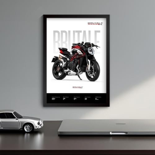 Image of MV Brutale 1000RR Poster | Superbike MV Brutale 1000RR Framed Poster | Framed Matt Superbike | Bike Posters A3 Size (31 x 23 cm) | Motorrad Bikes Posters for Wall, Home, Bedroom, Living room decoration (F 193)