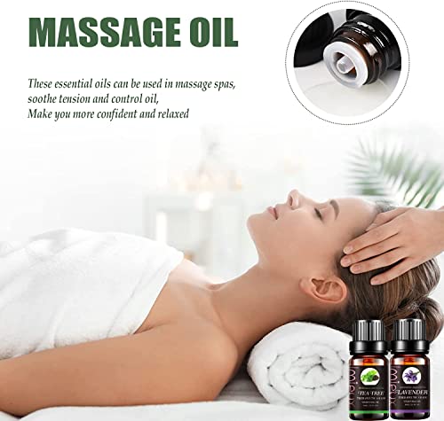 Essential Oils Gift Set 6Pcs 10Ml 100% Natural Essential Oils Kit For Diffusers, Aromatherapy, Humidifiers, Massage,Tea Tree, Sandalwood, Peppermint, Eucalyptus, Lavender, Citronella Fragrance Oil #TOP3