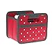 Produktbild meori Faltbox Mini in Rot mit Punkten  Kleine Klappbox mit Griffen  Geschenkidee und Allzweck Aufbewahrungslösung - A100301 - 16,5 x 12,5 x 14 cm