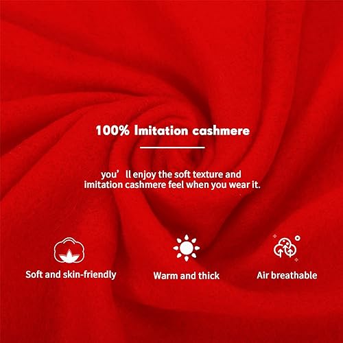 Chuarry Christmas Winter Scarves Bulk Red Scarf Cashmere Feel Soft Warm Fleece Scarf for Men Women Cold Weather Scarves Wrap4