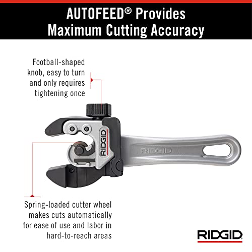 Image of RIDGID 32573 Model 118 2-in-1 Close Quarters Tubing Cutter for 1 /4 inch to 1-1 /8 inch Copper, Brass, and Aluminum Tubing, Compact tubing cutter with AUTOFEED