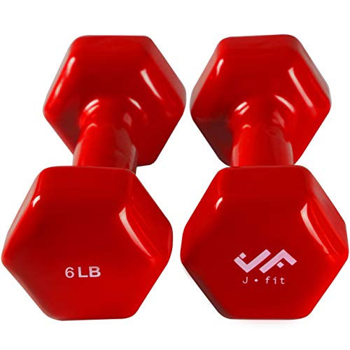 Jfit Vinyl Dumbbell, 6 Lb, Red #TOP4