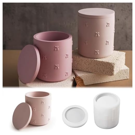 Silikonform Dose mit Deckel, FORMVERSITY Silikonform Kerzenhalter, Gipsformen zum Gießen Flower Pot Resin Mold, Silikonformen Gießformen Weihnachten, Silikonforms Schale für Diy Harzguss, Beton Gips