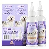 HICC PET Dog Eye Drops, Eye Drops for Dog Care & Cat Care, Soothe Allergy, Relieve Dry Eyes Pink Eyes, Pet Tear Stain Cleaner (2 x 5.1 fl oz)