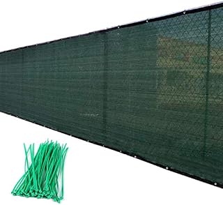 Privacy Screen Fence 6ft X 50ft, Heavy Duty Green Fencing Mesh Shade Net Cover With 100pcs Cable Ties For Garden Yard Backyard Wall Balcony