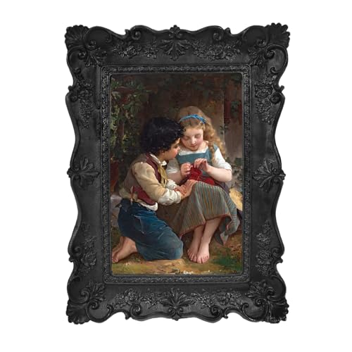 SIMON'S SHOP Black Picture Frames 4x6 for Wall and Tabletop, Gothic 4x6 Picture Frame, Vintage Photo Frame for 4 by 6 in Image
