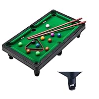 YumSur Mini Pool Billardtisch Pooltisch Set mit 11 Bällen, 2 Queues und 1 Dreieck, Tragbarer Stressabbau-Tisch-Snooker-Spiel-Set für Kinder und Erwachsene (Style 1)