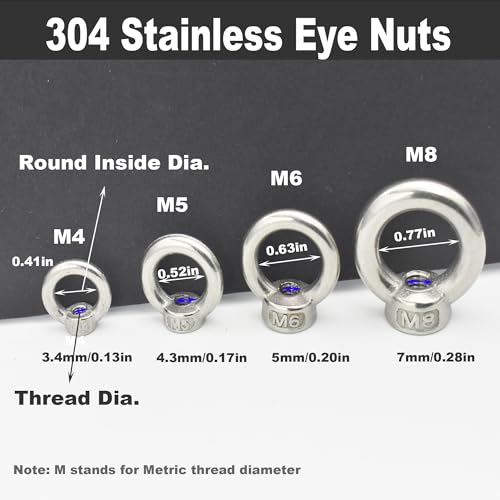 Floyutin FC3A302 10 Pcs M6 Stainless Lifting Eye Nuts Thread Ring Shoulder Metric Eyenuts Fastener thumb #1