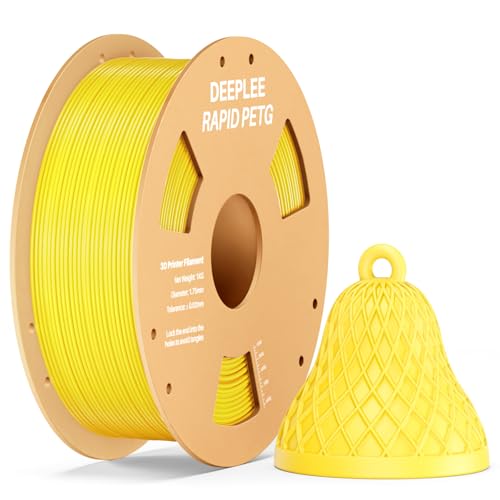 DEEPLEE Rapid PETG Filament 1.75mm, High Speed PETG 3D Printer Filament Up to 600 mm/s, Dimensional Accuracy +/- 0.02 mm, Fits for Most FDM 3D Printers, 1kg Yellow