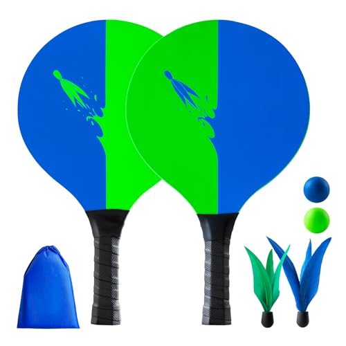 U&C Planet Raqueta Padel niños Set de Pelotas de Playa Beachball Set Juego de Raquetas de Tenis para niños Juegos Playa Juego del jardín