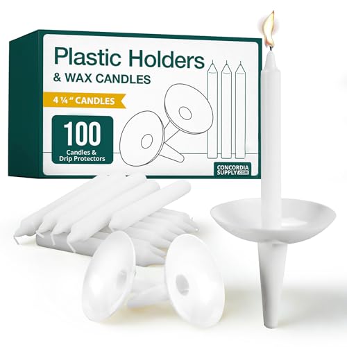 Concordia Supply Plastic Holder Candle Drip Protectors with 4.25