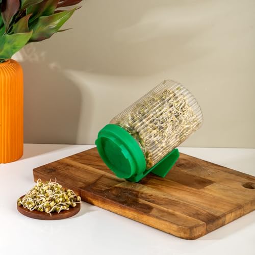 Image of Sprouts Maker Jar - 720ml Durable & Reusable Sprouter for All Seeds and Beans, BPA-Free with 300-Hole Mesh Lid for Airflow, Odor-Free, Easy Drainage, and Hygienic Sprouting (750ml)