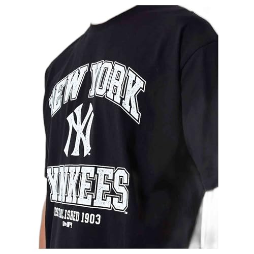 New Era Camiseta de Manga Corta Marca Modelo MLB Arch Logo OS tee NEYYAN BLKWHI