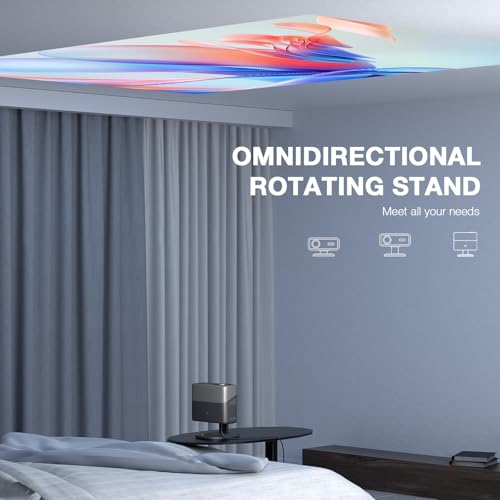 Image of [Now with Netflix & 4000 ANSI] 4K Projector with WiFi and Bluetooth,TOF Real-Time Auto Focus Smart Projector, Upgrade for AuKing Overhead Projectors Theater Proyector with Omni-Adjustable(Grey)