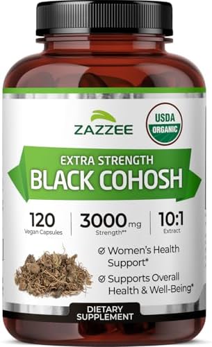 Zazzee USDA Organic Black Cohosh 10:1 Extract, 120 Vegan Capsules...
