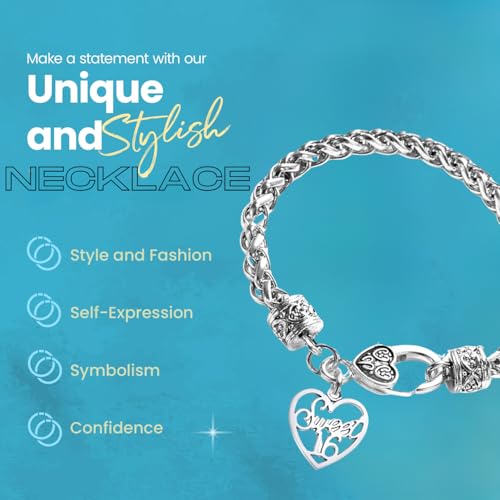 Image of Infinity Collection Sweet 16 Charm Bracelet & Card Gift Set- Sweet 16 Jewelry - Sweet Sixteen Gift- Birthday Gift For Girls
