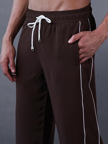 Image of CHKOKKO Men's Relaxed Track Pants for Gym Workout Running Casual Wear Sports Lower with Pockets Adjustable Drawstring Waist Lightweight Quick Dry Activewear Fitness