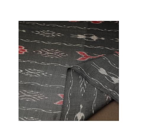 Image of Premium Sambalpuri Ikat Weave Pure Handloom Cotton Shirt Fabric Authentic Odisha Traditional Tie-Dye Craft, Soft & Breathable Natural Cotton Material for Custom Tailoring, Casual & Formal Wear