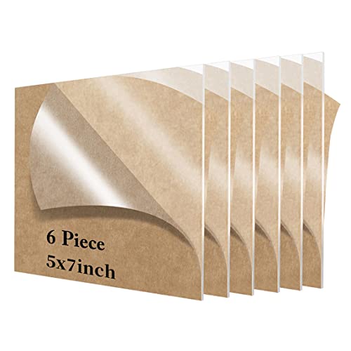 Image of 6 Pieces 5x7 Acrylic Sheet Blank Acrylic Signs, 1 /8 inch Thick Acrylic Sheet Perfect for Wedding Table Numbers, Acrylic Table Signs, Engrave, Calligraphy and Painting