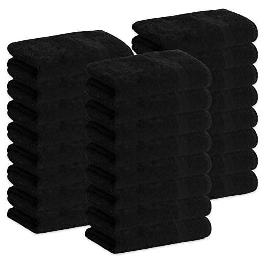 GREEN LIFESTYLE 24 Pack Black Pack Hand Towels 16 x 27 Premium Spa Quality, Super Soft and Absorbent for Gym, Pool, Spa, Salon and Home