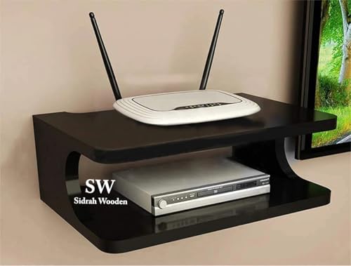 Image of Sidrah Floating TV Shelf TV Stand Wall Mounted Media Console Shelf for Cable Box /DVD Player /Game Console Living Room Floating Wall Black