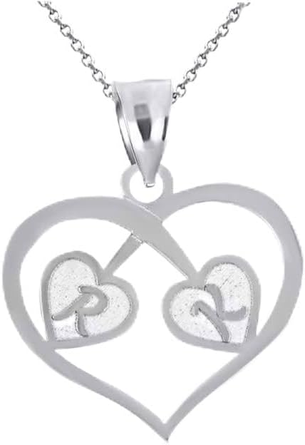 Claddagh Gold Personalized Name .925 Sterling Silver Engravable Open Heart Initials Pendant Necklace - Choice of Chain Length or Charm Only