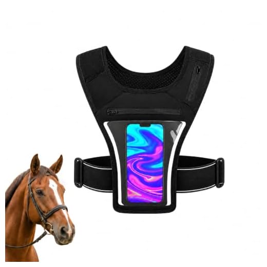 Equestrian Phone Holder Chest Vest for Horseback Riding – Hands-Free Horse Riding Phone Pouch for Quick POV Ride Clips, Trail Riding, Barn Use & Riding Essentials, Adjustable Lightweight Chest Rig
