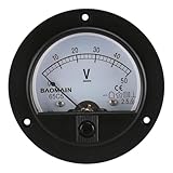Baomain DC 50V Round Voltmeter Voltage Meter 65C5 Gauge Analog Panel Class 2.5 CE