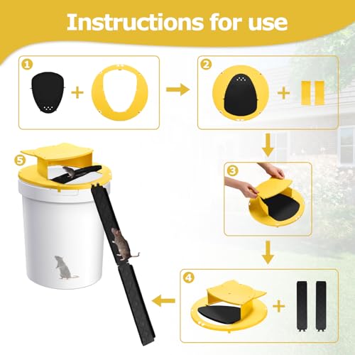 Mouse Trap Bucket Lid, Mouse Traps Indoor for Home, 5 Gallon Bucket Mouse Rat Trap, Auto Reset Reusable Multi-Catch and Releases Humane Mouse Rat Mice Traps for Outdoor Chicken Coop Barn Garage 4pack by ZOVENCHI - Image 6