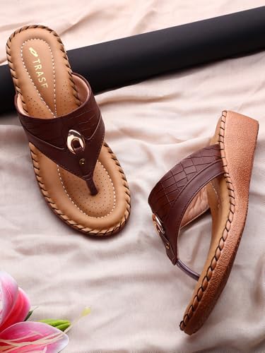 Image of TRASE Women's Flip-Flops & Slippers | Doctor Ortho Comfortable Chappal for Women & Girls | Light weight, Soft Footbed, Comfortable & Stylish | Diabetic & Orthopedic Footwear, Good for Knee & Foot Pain