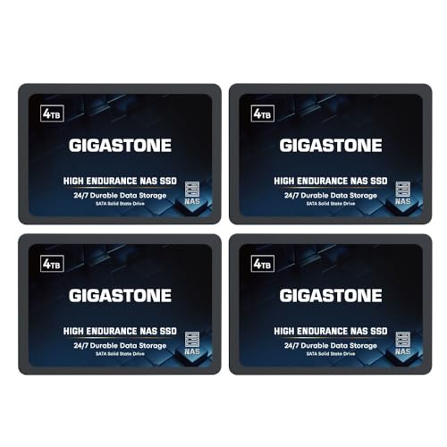 GIGASTONE 4TB NAS SSD Drive (4-Pack) 24/7 Durable High Endurance RAID Data Storage Network Attached Storage 2.5