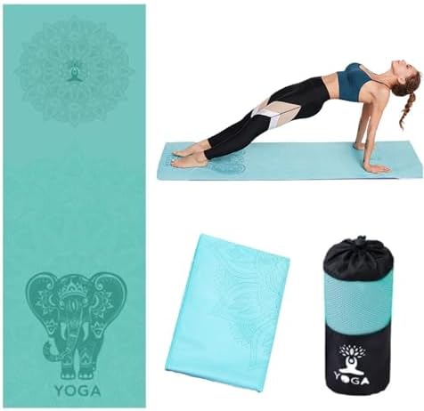 Picture of Audasi Yoga Mat Towel Yoga Towel Non Slip Hot with Mesh Carrying Bag ...