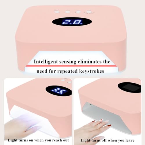 Lâmpada De Unha De Indução Inteligente,Lâmpada De Unha Sem Fio Para Esmalte Em Gel,Com 30 Contas De