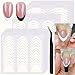 French Manicure Strips,French Tip Nail Stickers for Nails Art Designs,Self Adhesive French Tip Stickers Guide for Women Manicure(3 Moon Shape Design,24 Sheets,912 Pieces)