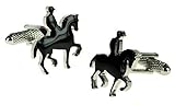 Onyx Arts Men's Horse and Rider Cufflink CK678 - Novelty Gift