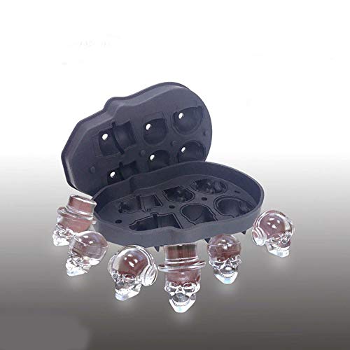 Molde para hielo 3D forma calavera negro miniatura 2